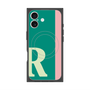 プレミアムスクエアケース with MagSafe［ オリジナル - initial color line - R green ］