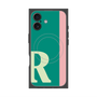 プレミアムスクエアケース with MagSafe［ オリジナル - initial color line - R green ］