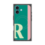 プレミアムスクエアケース with MagSafe［ オリジナル - initial color line - R green ］