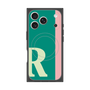 プレミアムスクエアケース with MagSafe［ オリジナル - initial color line - R green ］