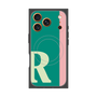 プレミアムスクエアケース with MagSafe［ オリジナル - initial color line - R green ］