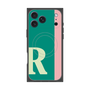 プレミアムスクエアケース with MagSafe［ オリジナル - initial color line - R green ］