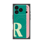 プレミアムスクエアケース with MagSafe［ オリジナル - initial color line - R green ］
