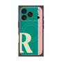 プレミアムスクエアケース with MagSafe［ オリジナル - initial color line - R green ］