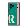 プレミアムスクエアケース with MagSafe［ オリジナル - initial color line - R green ］