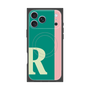プレミアムスクエアケース with MagSafe［ オリジナル - initial color line - R green ］