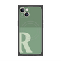 プレミアムスクエアケース with MagSafe［ オリジナル - initial two tone - R green ］