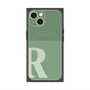 プレミアムスクエアケース with MagSafe［ オリジナル - initial two tone - R green ］