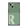 プレミアムスクエアケース with MagSafe［ オリジナル - initial two tone - R green ］