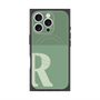 プレミアムスクエアケース with MagSafe［ オリジナル - initial two tone - R green ］
