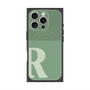 プレミアムスクエアケース with MagSafe［ オリジナル - initial two tone - R green ］