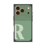 プレミアムスクエアケース with MagSafe［ オリジナル - initial two tone - R green ］