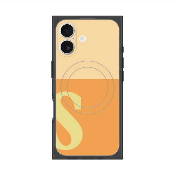 プレミアムスクエアケース with MagSafe［ オリジナル - initial two tone - S orange ］