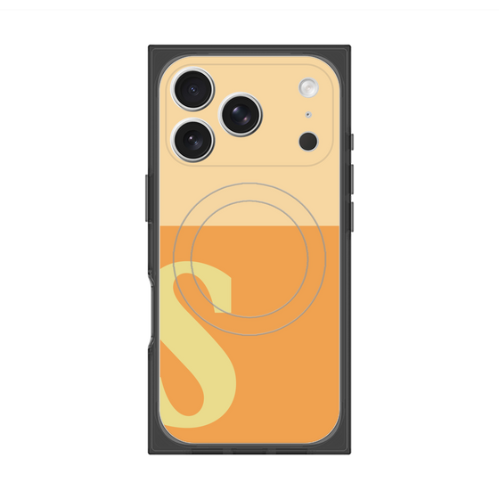 プレミアムスクエアケース with MagSafe［ オリジナル - initial two tone - S orange ］