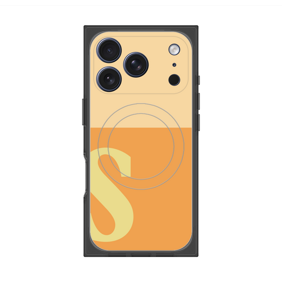 プレミアムスクエアケース with MagSafe［ オリジナル - initial two tone - S orange ］