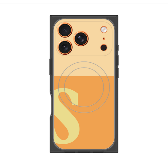 プレミアムスクエアケース with MagSafe［ オリジナル - initial two tone - S orange ］