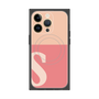 プレミアムスクエアケース with MagSafe［ オリジナル - initial two tone - S pink ］