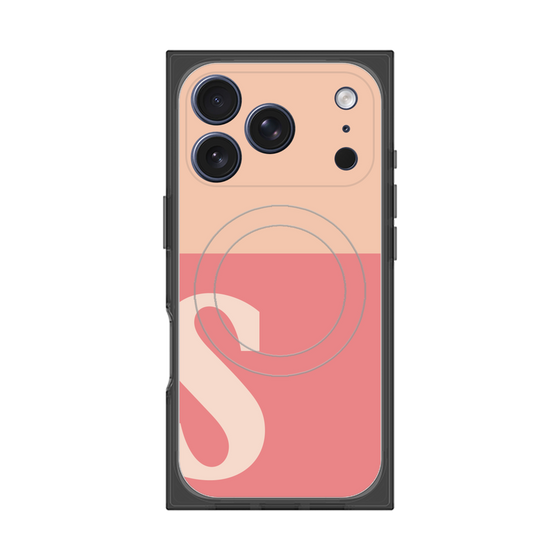 プレミアムスクエアケース with MagSafe［ オリジナル - initial two tone - S pink ］