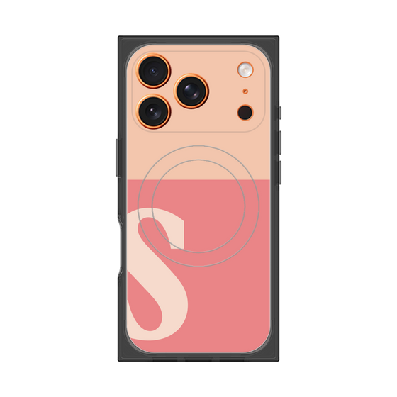 プレミアムスクエアケース with MagSafe［ オリジナル - initial two tone - S pink ］
