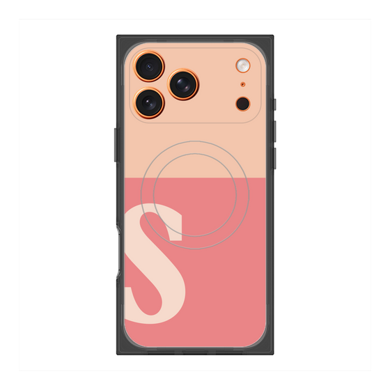 プレミアムスクエアケース with MagSafe［ オリジナル - initial two tone - S pink ］