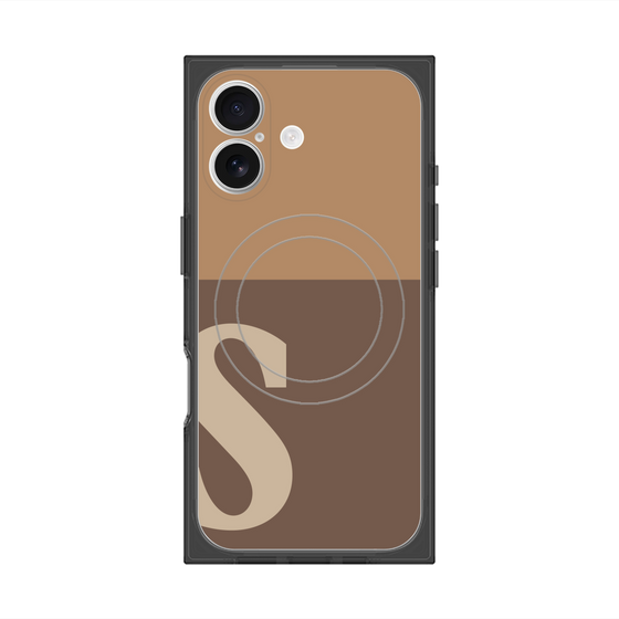 プレミアムスクエアケース with MagSafe［ オリジナル - initial two tone - S brown ］