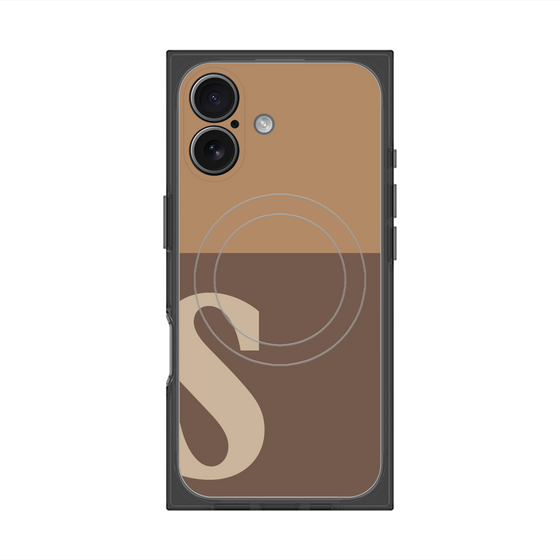 プレミアムスクエアケース with MagSafe［ オリジナル - initial two tone - S brown ］