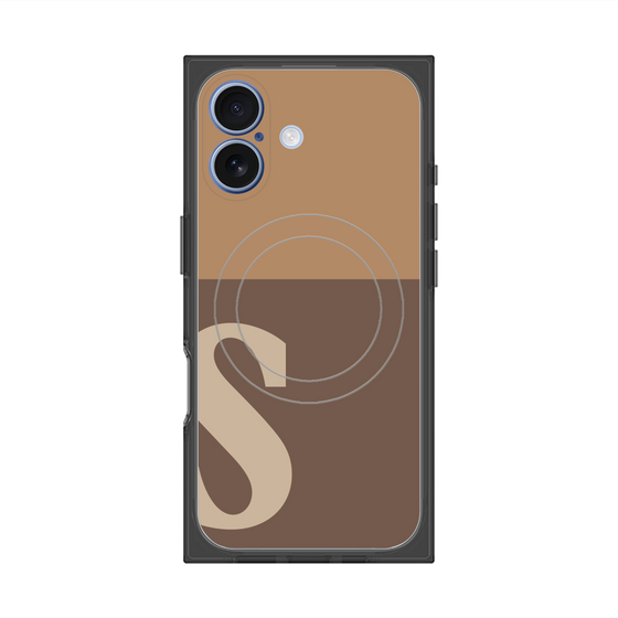 プレミアムスクエアケース with MagSafe［ オリジナル - initial two tone - S brown ］