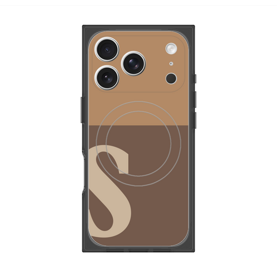 プレミアムスクエアケース with MagSafe［ オリジナル - initial two tone - S brown ］