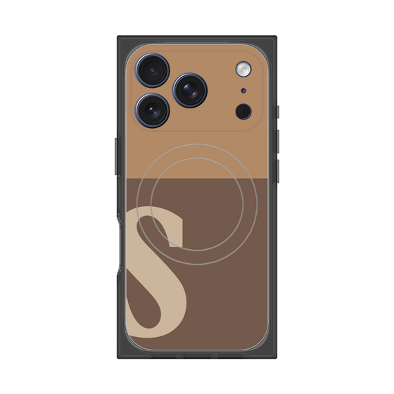 プレミアムスクエアケース with MagSafe［ オリジナル - initial two tone - S brown ］