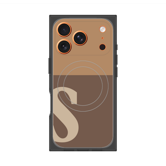 プレミアムスクエアケース with MagSafe［ オリジナル - initial two tone - S brown ］