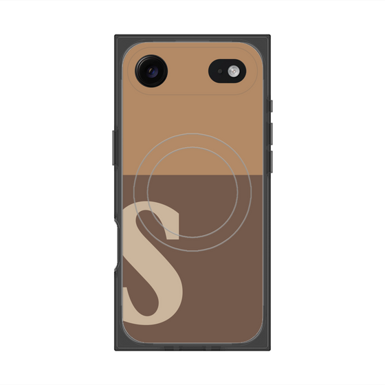 プレミアムスクエアケース with MagSafe［ オリジナル - initial two tone - S brown ］