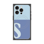 プレミアムスクエアケース with MagSafe［ オリジナル - initial two tone - S blue ］