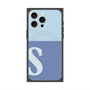 プレミアムスクエアケース with MagSafe［ オリジナル - initial two tone - S blue ］
