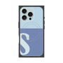 プレミアムスクエアケース with MagSafe［ オリジナル - initial two tone - S blue ］