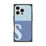 プレミアムスクエアケース with MagSafe［ オリジナル - initial two tone - S blue ］