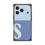 プレミアムスクエアケース with MagSafe［ オリジナル - initial two tone - S blue ］