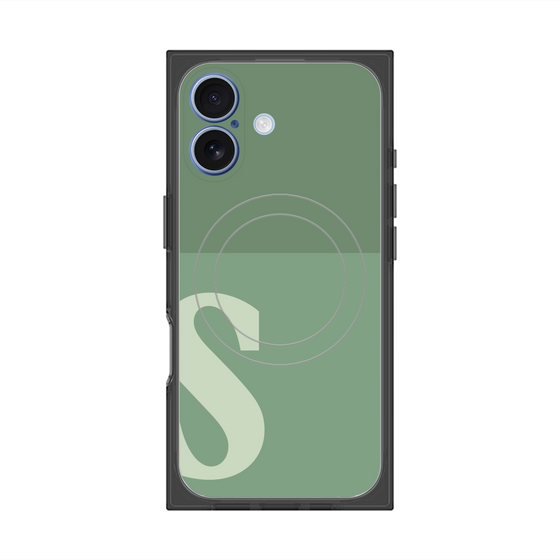 プレミアムスクエアケース with MagSafe［ オリジナル - initial two tone - S green ］