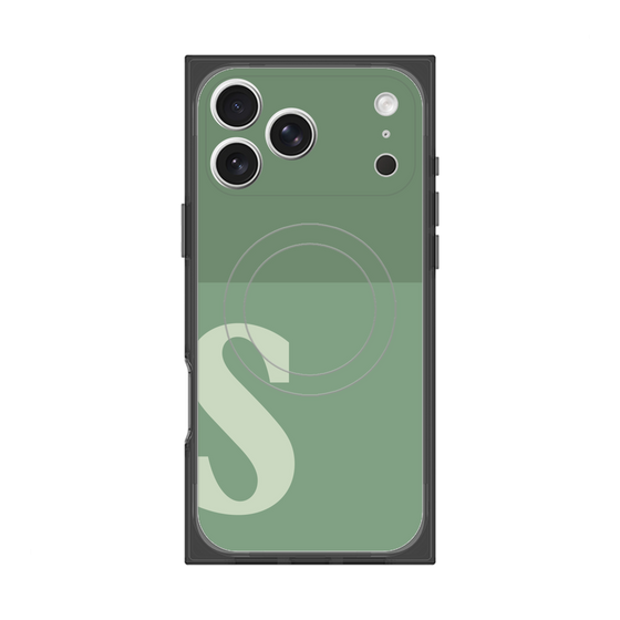 プレミアムスクエアケース with MagSafe［ オリジナル - initial two tone - S green ］