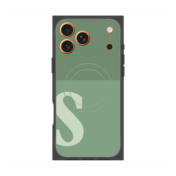 プレミアムスクエアケース with MagSafe［ オリジナル - initial two tone - S green ］