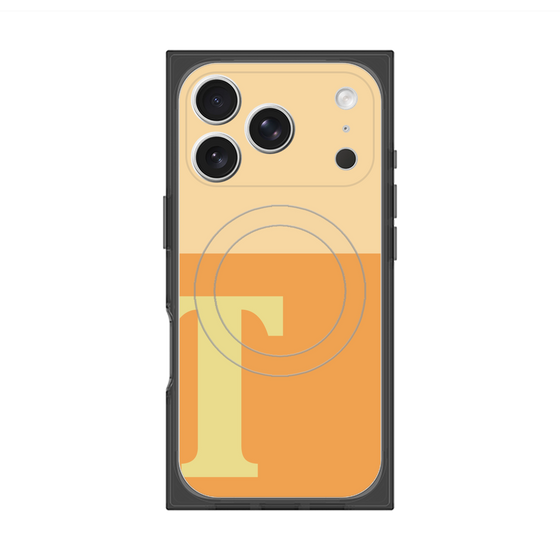 プレミアムスクエアケース with MagSafe［ オリジナル - initial two tone - T orange ］
