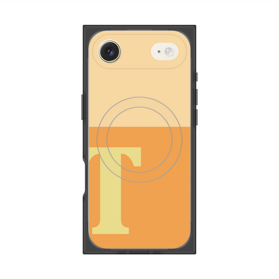 プレミアムスクエアケース with MagSafe［ オリジナル - initial two tone - T orange ］