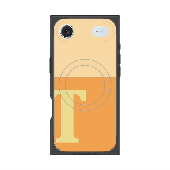 プレミアムスクエアケース with MagSafe［ オリジナル - initial two tone - T orange ］