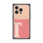 プレミアムスクエアケース with MagSafe［ オリジナル - initial two tone - T pink ］