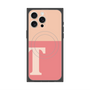 プレミアムスクエアケース with MagSafe［ オリジナル - initial two tone - T pink ］