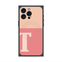 プレミアムスクエアケース with MagSafe［ オリジナル - initial two tone - T pink ］