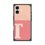 プレミアムスクエアケース with MagSafe［ オリジナル - initial two tone - T pink ］