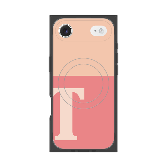 プレミアムスクエアケース with MagSafe［ オリジナル - initial two tone - T pink ］