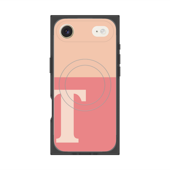 プレミアムスクエアケース with MagSafe［ オリジナル - initial two tone - T pink ］