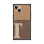 プレミアムスクエアケース with MagSafe［ オリジナル - initial two tone - T brown ］