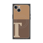 プレミアムスクエアケース with MagSafe［ オリジナル - initial two tone - T brown ］